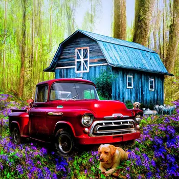 

Diamond Painting Full Round Drill Cabin In The Forest 5D Daimond Painting Embroidery Cross Kit Mosaic Rhinestone Zou091