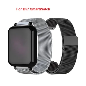 

B57 Smartwatch Bracelet Stainless Steel Milanese Loop Watch Band Magnetic Closure Hero Band 3 Wrist Strap Metal Replacement