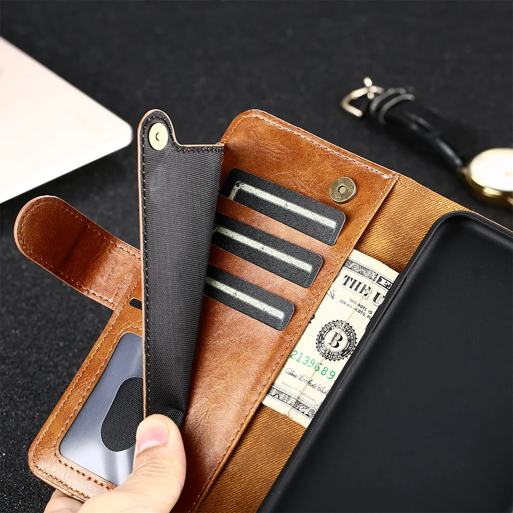 Кожаный чехол-бумажник с откидной крышкой для OPPO F5 F7 F9 F11 RENO 2 Z OPPO Realme 1 2 3 5 pro VISA card 8 слотов кошелек сумка Роскошный чехол