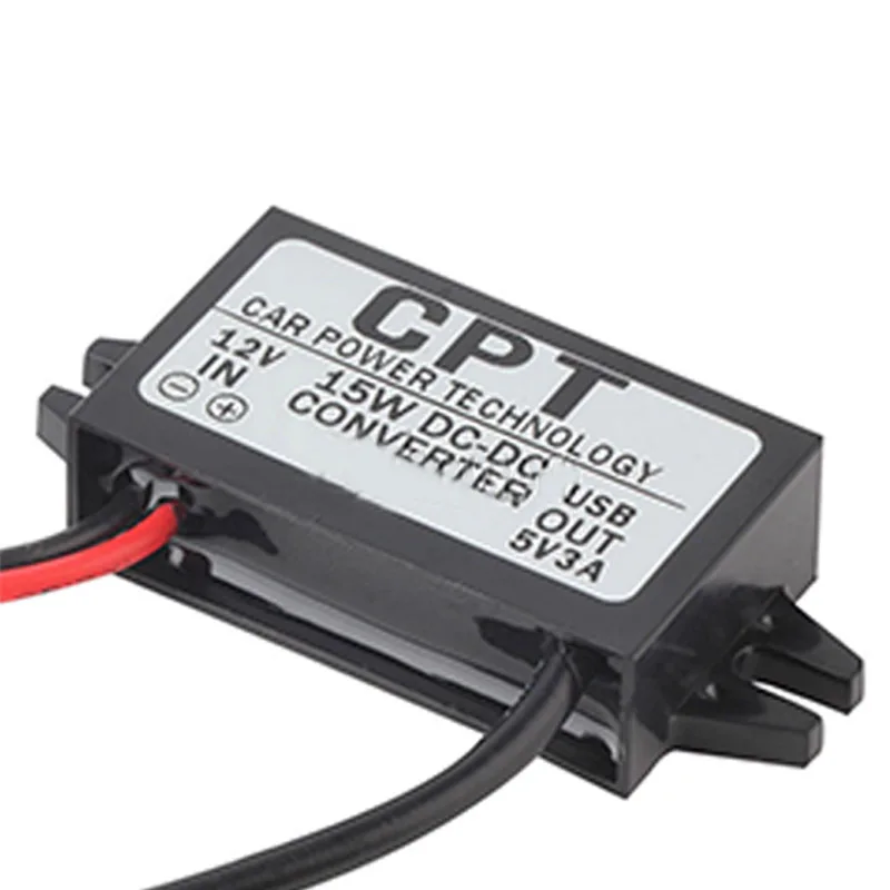 1 xпонижающий DC 12V до 5V 3A 15W DC мини/микро/двойной USB адаптер питания конвертер