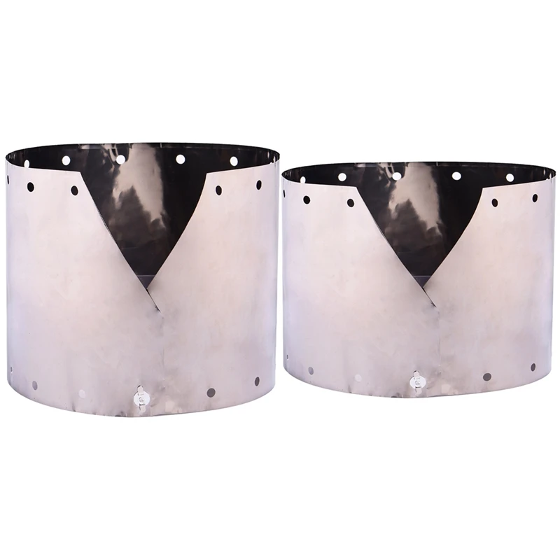 2 Pcs Portable Stove Windscreen Titanium Camping Wind Shield Windshield for Outdoor Cooking Gas L & M | Спорт и развлечения