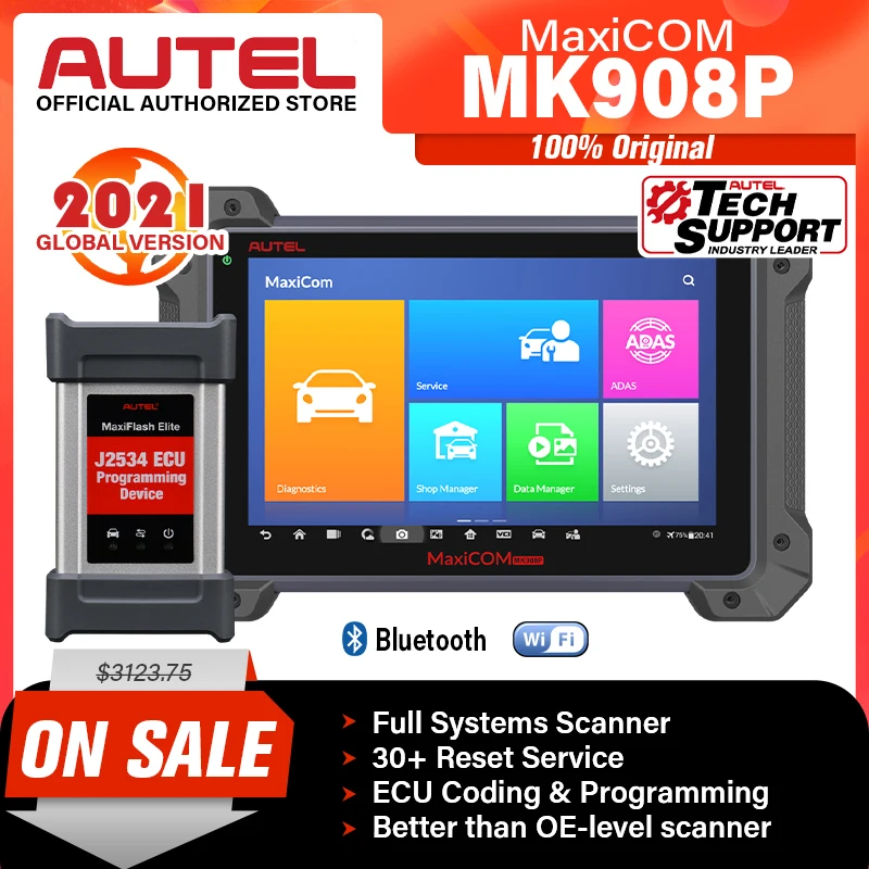 Autel MaxiCOM MK908P MS908PRO Automotive Diagnostic Scanner Bi-Directional Control Diagnostic Tool ECU Programming OBD2 Scanner