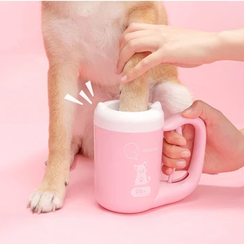 

Dog Paw Cleaner Cup for Small Large Dogs Pet Feet Washer Portable Pet Cat Dirty Paw Manual Rotary Soft Silicone Foot Wash Tool
