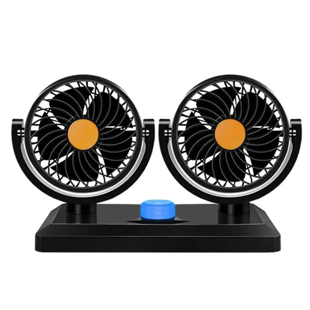 

Car Fan Double Head 12V/24V USB Truck Powerful Mute Large Wind Cooling Fan Car Van Universal Cooling Fan