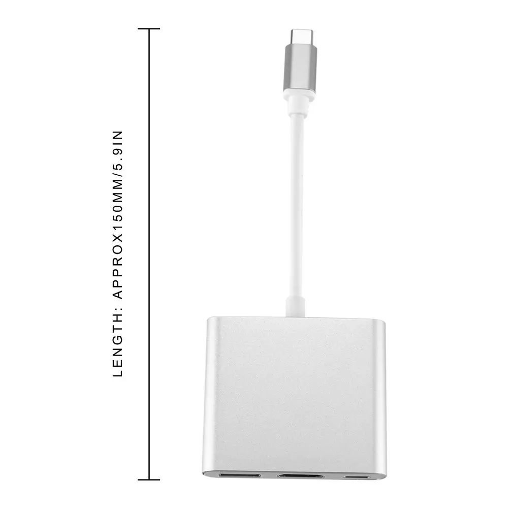 USB 3,1 type C к USB 3,0+ HDMI+ type C 3 в 1 адаптер для зарядки переходник тройной экранированный