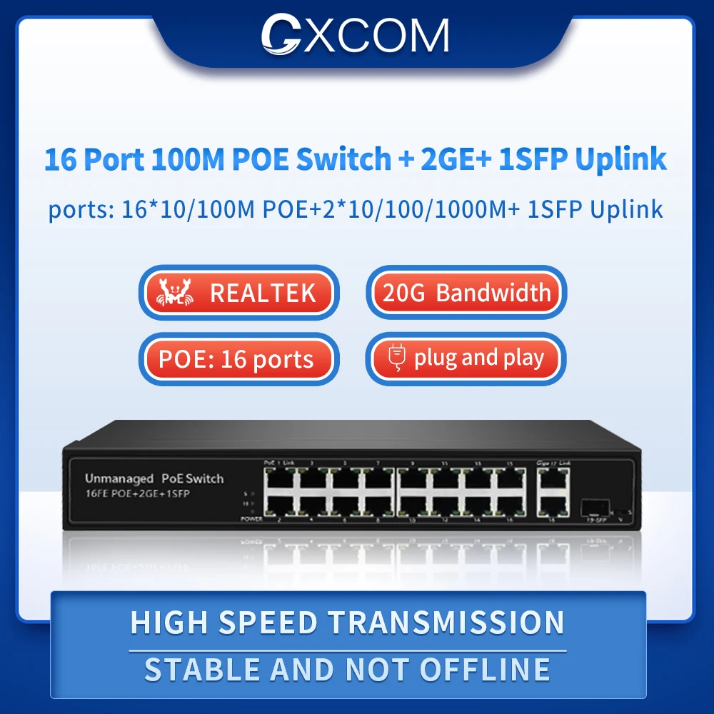 Full fast Ethernet 8CH POE Switch 10/100M 250m Long Distance 150W DC 2 LAN  RJ45 Uplink Ports - AliExpress