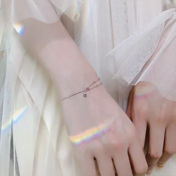 

LISM 925 Sterling Silver Fashion Women's Wedding Jewelry Double Layer Beads Bracelet For Gift Girls Lady Drop Shipping New