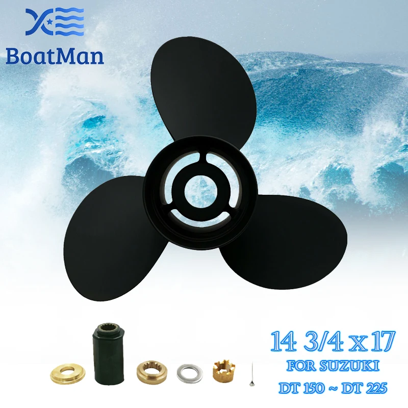 Boat Propeller 14 3/4x17 For Suzuki Outboard Motor 150HP 175HP 200HP 225HP Aluminum 15 Tooth Spline Engine Part Factory Outlet