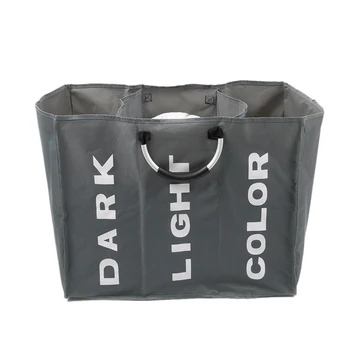 

Foldable Dirty Laundry Basket Organizer Collapsible Three Grid Home Laundry Hamper Sorter Dirty Clothes Storage Basket