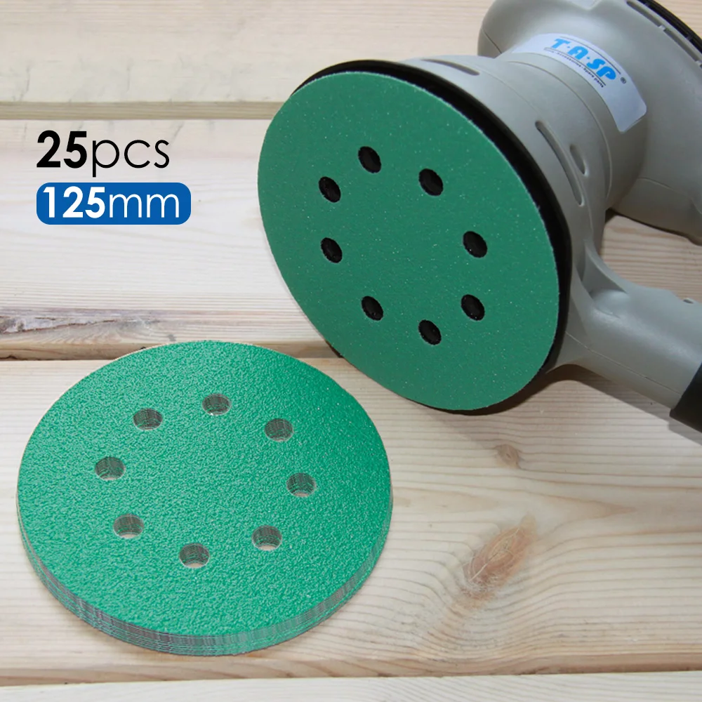 25pcs 125mm Sandpaper 5" Professional Anti Clog & Poly Film Backing Sanding Disc Hook & Loop Abrasive Tools with Grits 60~1500