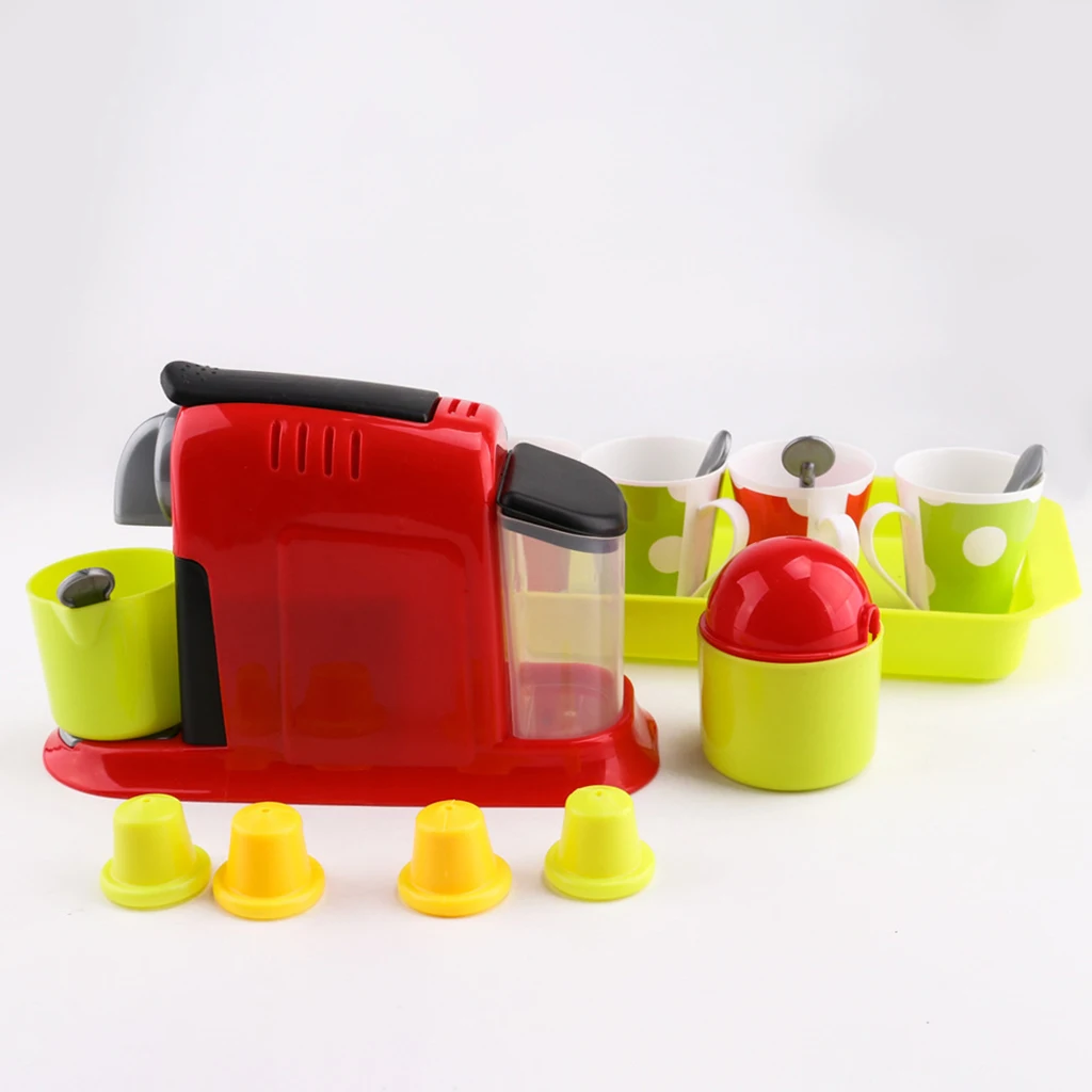 21pcs Plastic Simulation Coffee Playset Kitchen Pretend Toys for Kids Girls