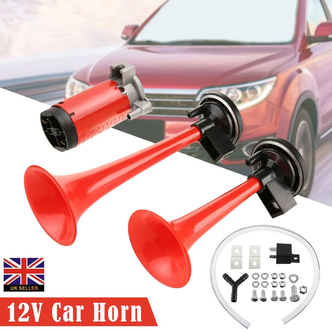 

For Multi-tone Claxon Horns 1 Set 12V Dual Trumpet Air Horn 178dB Car Truck RV Train Boat Loud Replacement Mayitr