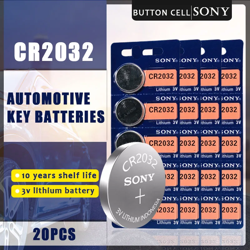 20PCS/lot SONY Original CR2032 Button Cell Battery 3V Lithium Batteries CR 2032 for Watch Remote Toy Computer Calculator Control |