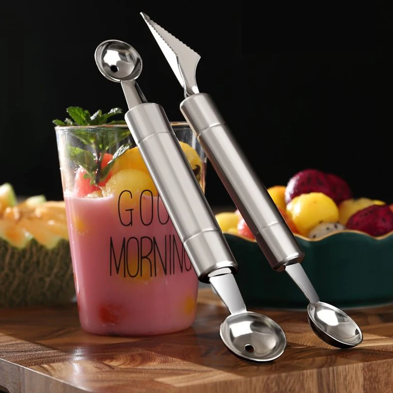 

Digger Watermelon Spoon Fruit PlatterTool Set Carving Knife Die Cutting FruitAnd Vegetable Shape Round Slicer