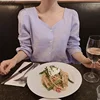 2020 Fall Autumn Basic Shirt Single Breasted Button Tops Cute Preppy Style Japan Korea Chic Vintage Blouse Solid White Women Top 5