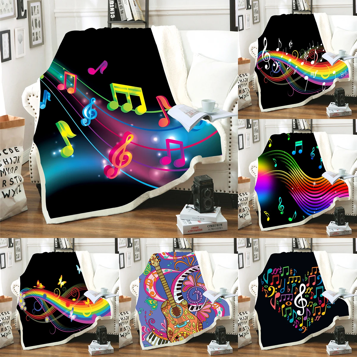 

Home Textile 3d Color Note Print Children Warm Bed Fleece Throw Blanket for Travel/sofa/bed Newborn Baby Blanket Boy Gifts