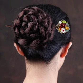 

Fenghanfu hair ornament ball head curling hair ornament Royal walking Qipao accessories hairpin female Chinese Fengmu hairpin
