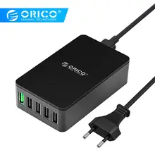ORICO 5 портов USB зарядное устройство настольное QC2.0 быстрое зарядное устройство 5V2. 4A 9V2A 12V1. 5A для iPhone samsung huawei Tablet