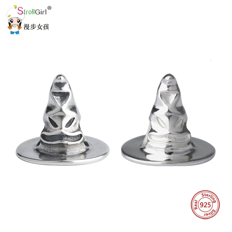 

StrollGirl personalized oxidation hat charm 925 sterling silver beads Fit original Pandora bracelet pendant jewelry women gift