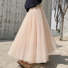 Женская модная плиссированная юбка, кружевная юбка, элегантная женская юбка до середины икры