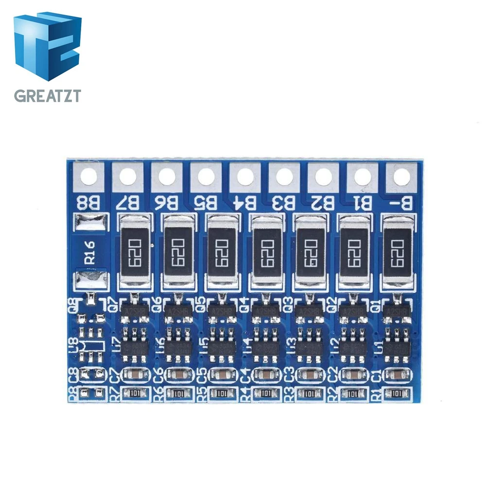 GREATZT 3S 4S 6S 7S 8S 21 в 4 2 плата балансировки литий ионных аккумуляторов 18650 функция