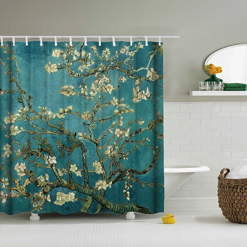 

Senior Luxuriant Plum Tree Printed Shower Curtain Flower Bath Curtain Polyester Waterproof 3D Decor Shower Curtain New
