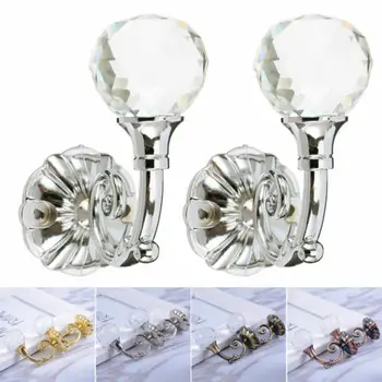

New Arrival 2x Metal Crystal Ball Curtain Tie Backs Door Wall Tassel Hooks Holder Hanger US