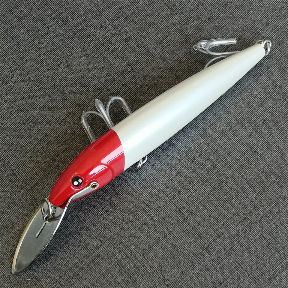 Swolfy 2 TEILE/LOS Trolling Thunfisch Angeln Lockt 32,5g/13cm Minnow Lockt Metall Zunge Schwimm Köder Angelgerät – Detail 6