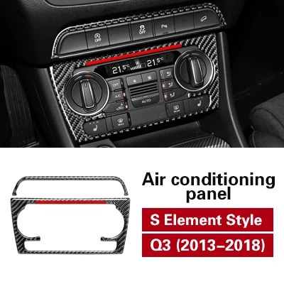 S element style Авто аксессуары интерьер углеродного волокна автомобиля Наклейка консоль CD воздушный ручка кондиционера рамочные полосы крышка отделка для Audi Q3 2013 - Название цвета: S element style
