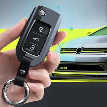 

Super Quality 3 Buttons ABS Car Folding Key Fob Cover Case Set Keychain For Volkswagen VW Beetle mk6 Scirocco Fabia Seat C-TREK