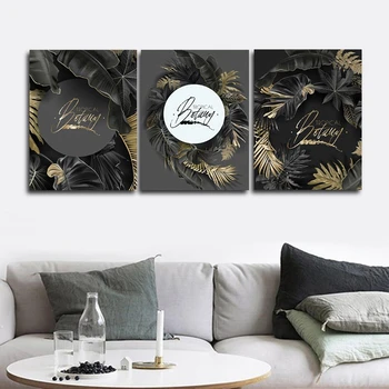 

Tropical Botany Nordic Wall Pictures Poster Print Canvas Painting Calligraphy Decor for Living Room Bedroom Home Decor Frameless