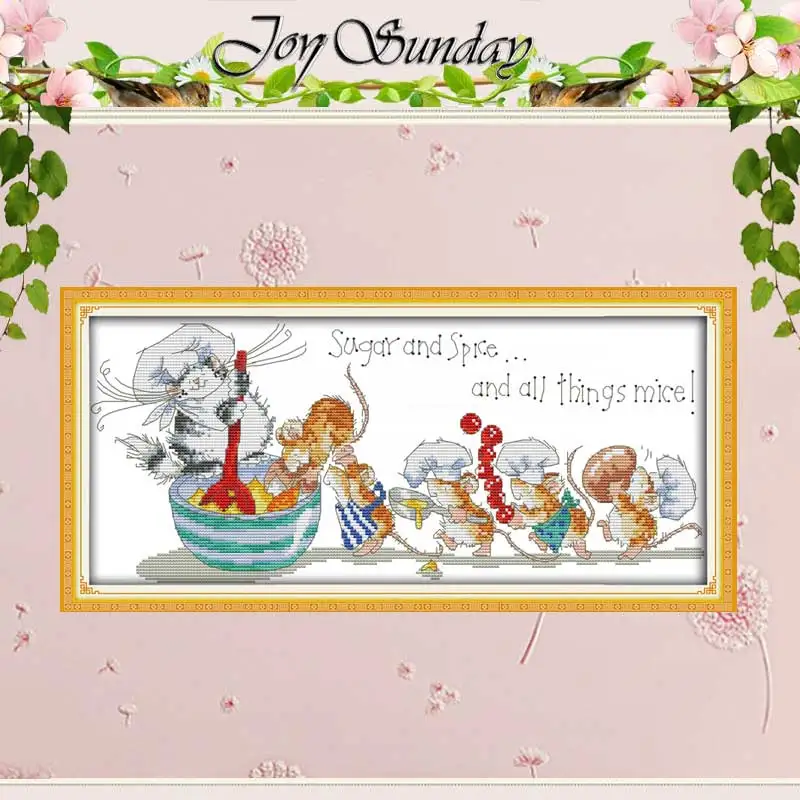 Mice Saucing Food Patterns Counted Cross Stitch 11CT 14CT Set Wholesale Cross-stitch Kit Embroidery Needlework | Дом и сад