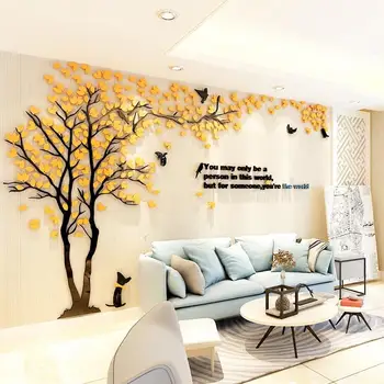 

Large Tree Wall Sticker Living Room Decoration TV Background Wallpaper Dog Birds Tree Family Wall Decor Decals Mural DIY Sticker