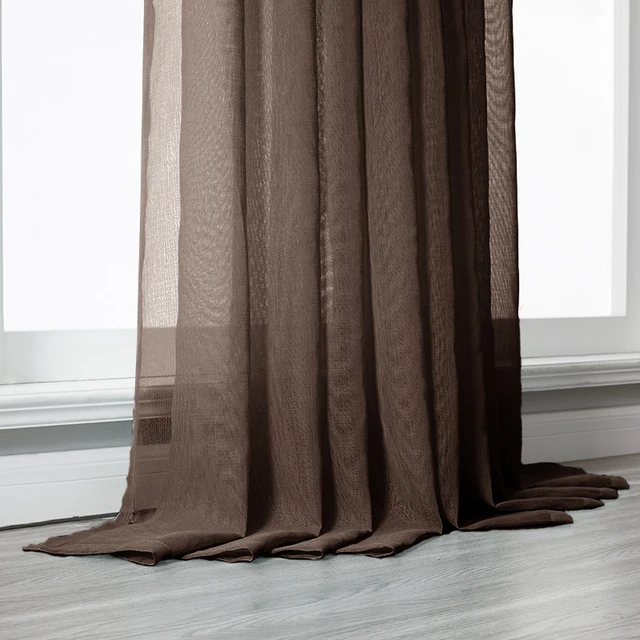 Tulle Curtains for Living Room Solid Color Modern Window Voile Curtains for Bedroom Kitchen Window Blinds Home Decoration Tulle Coffee