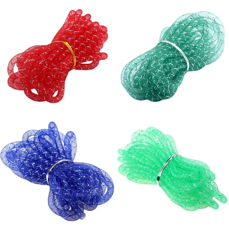 NEUE 8MM 5M/10M Lametta Mylar Paspeln Bunte Mesh Geflecht Rohr Fliegen Binden Minnow Körper Flash DIY Armband Schmuck Kennzeichnung – Detail 7
