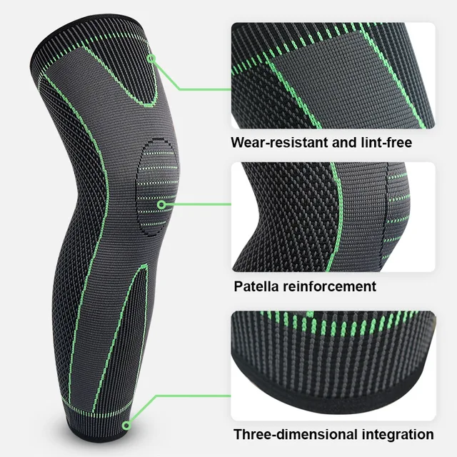 1 PCS Compression Knee Pads Support Sleeve Protector Elastic Kneepad Brace Spring Support  Volleyball Running  Silicone 3
