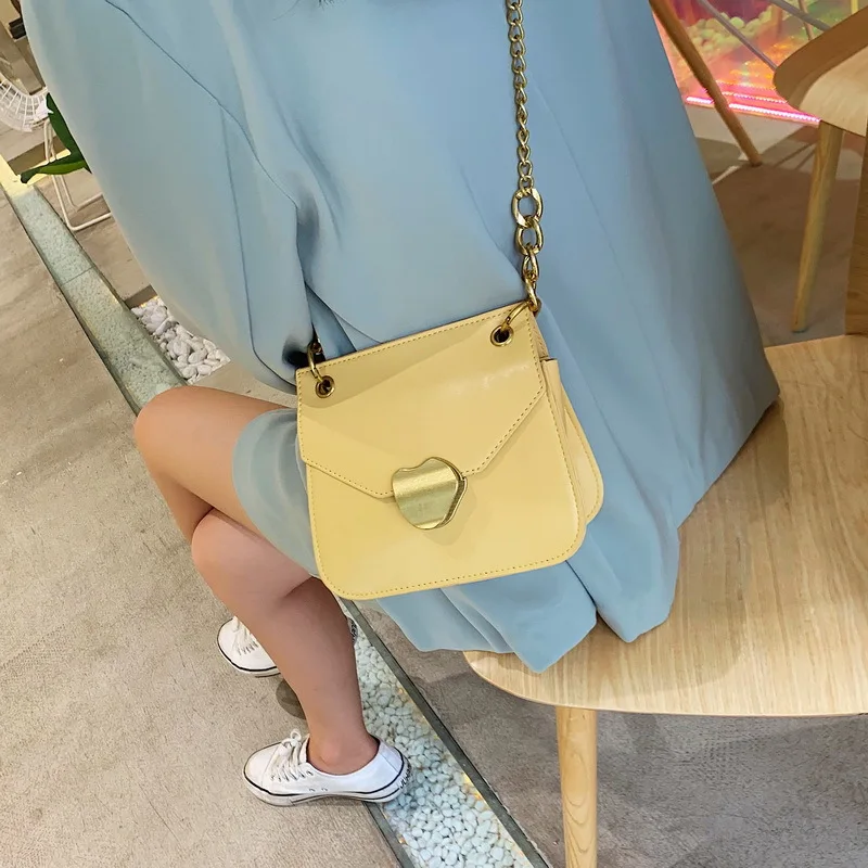 

Irregular Lock Single-shoulder Bag for Women 2019 New Style Summer Versatile Chain Casual Shoulder Saddle Bag