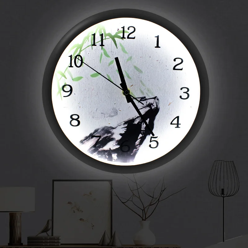 

Fashionable 12 Inch LED Energy-saving Plastic Wall Clock Smart Sound Control Creative Luminou Clocks Modern Chinese Quartz Clock