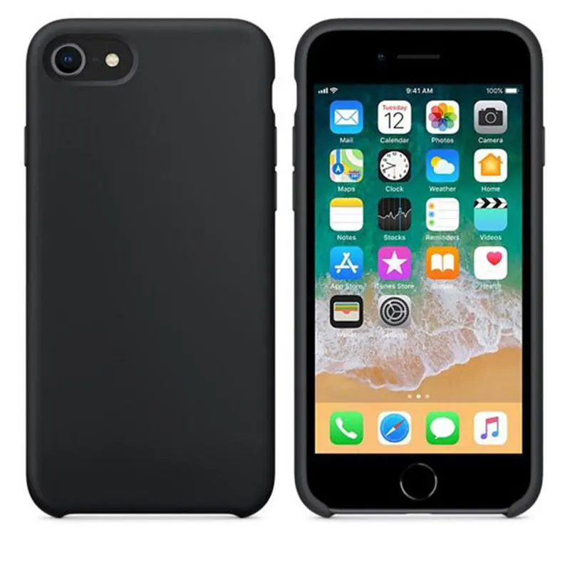 Роскошный Официальный жидкий силиконовый чехол для телефона для iPhone X XS Max XR 11 Pro 7 8 6 6S Plus с логотипом, однотонный чехол из ТПУ