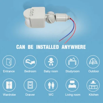 

LED Wall Light Outdoor Infrared PIR Motion Sensor Detector Lamp Rotatable
