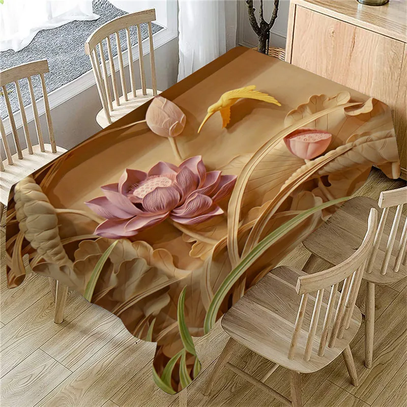 

Tablecloth Primeval 3D Flower Table Cloth Rectangular Tea Table Cover Kitchen Dining Wedding Party Home Decor manteles @C