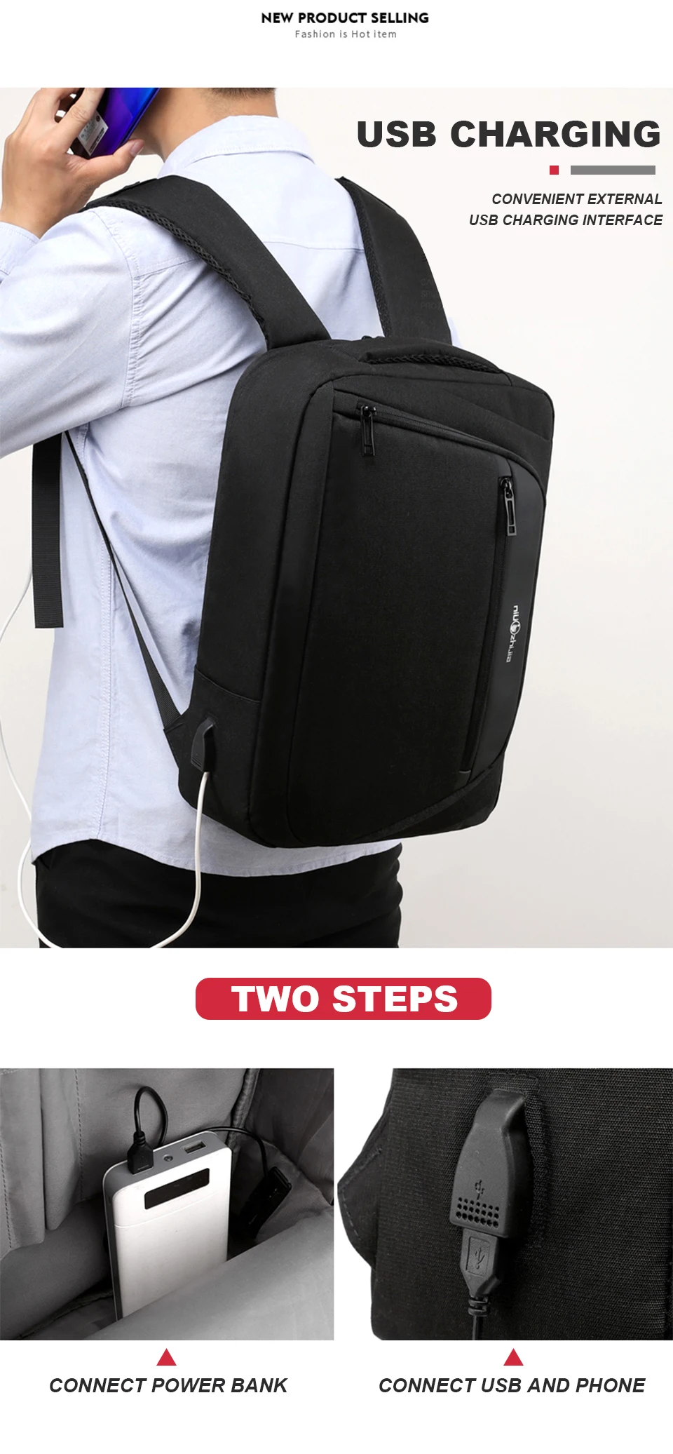Mochila, рюкзак для ноутбука, 15,6, Мужская умная сумка, рюкзаки, USB зарядное устройство, мужской рюкзак для ноутбука, рюкзак для путешествий, водонепроницаемый рюкзак для школы