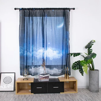 

Digital printing Style Butterfly Starry Home Curtains For Door Living Room