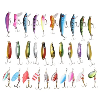 

30Pcs/Lot Spinners Fishing Lure Mixed Color/Size/Weight Metal Spoon Lures Hard Bait Fishing Tackle Metal Lure Atificial Lure