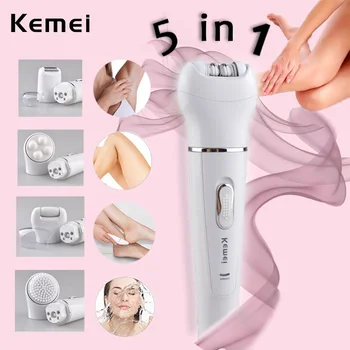 

Female epilator electric 5 in 1 hair removal tools women face shaver,underarm,leg,bikini line hair trimmer body massager lady 3