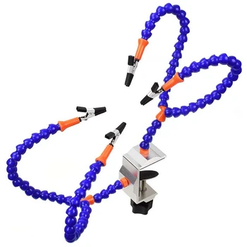 

Botique-4 Arms Soldering Stations with Adjustable Vise Tabletop Clamp Base for Electronics Repair Assembly DIY Arts Craft Hobby