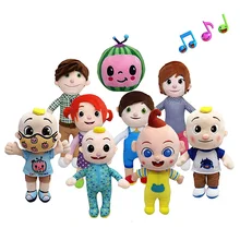 Cocomelon – jouets en peluche musicaux JJ pour filles, poupées douces, Anime, corps en peluche, petit oreiller, jouets ours en peluche pour bébés