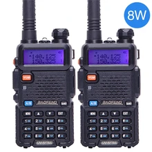 2 шт. Baofeng UV-5R 8 Вт Высокая мощность ful walkie talkie 2 Way Радио 8 Вт cb портативное радио 10 км дальность pofung UV5R Охота