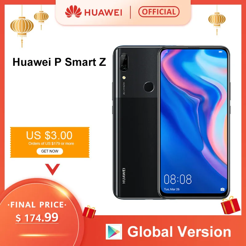  Global Version Huawei P Smart Z 4GB 64GB Kirin 710F Octa core Smartphone Auto Pop Up Front Camera 6