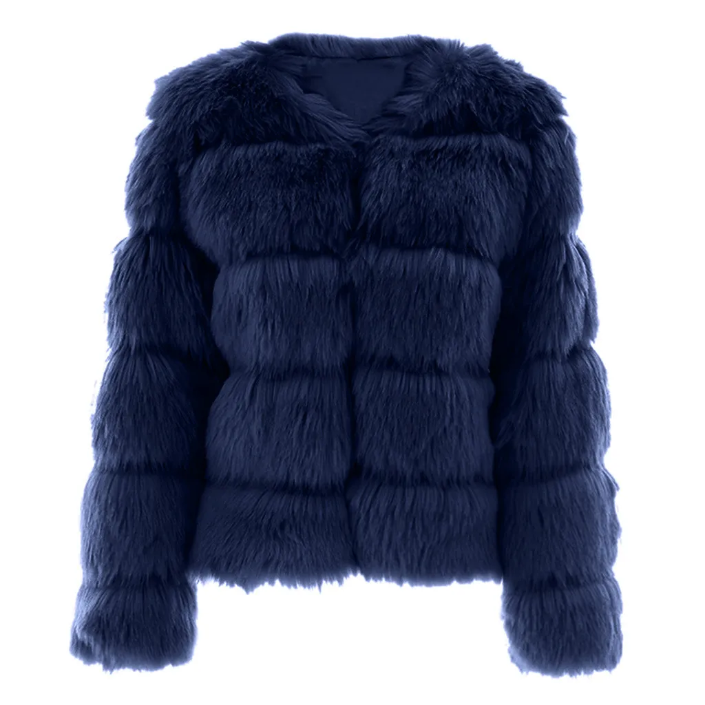 Пальто с искусственным мехом Для женщин Зимняя мода искусственный мех пальто женский из искусственного шелка и сатина жакет из меха Верхняя одежда Искусственный мех теплые пальто Женская T3